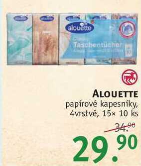 Rossmann Alouette papírové kapesníky, 15× 10 ks nabídka