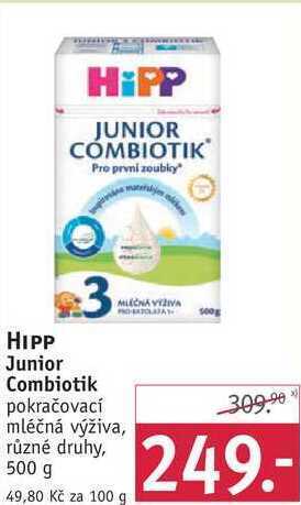 Rossmann Hipp junior combiotik pokračovací mléčná výživa, 500 g nabídka
