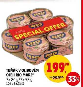Penny Market Tuňák v olivovém oleji rio mare, 7x 80 g nabídka