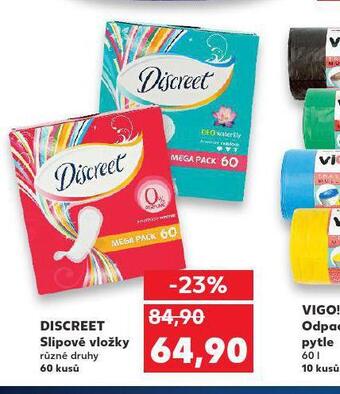 Kaufland Discreet slipové vložky nabídka