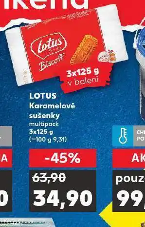 Kaufland Lotus karamelové sušenky nabídka