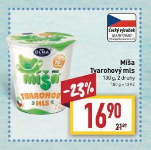 Billa Míša tvarohový mls nabídka