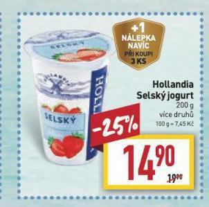 Billa Hollandia selský jogurt nabídka