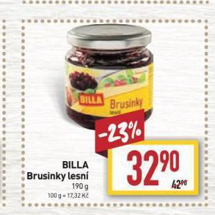 Billa Brusinky lesní nabídka
