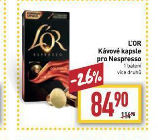 Billa Kávové kapsle l'or nabídka