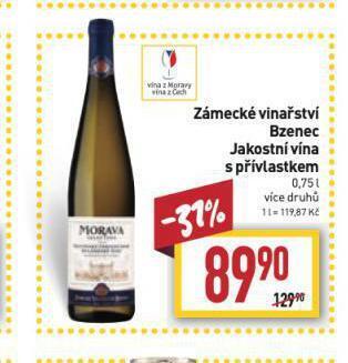 Billa Zámecké vinařství bzenec nabídka