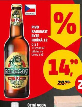 Penny Market Pivo radegast ryze hořká 12 nabídka