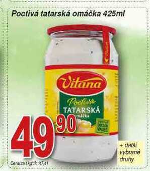 Hruška Vitana poctivá tatarská omáčka 425ml nabídka
