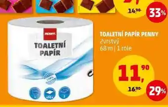 Penny Market Toaletní papír penny, 1 role 90 11" 16,⁹0 29% nabídka