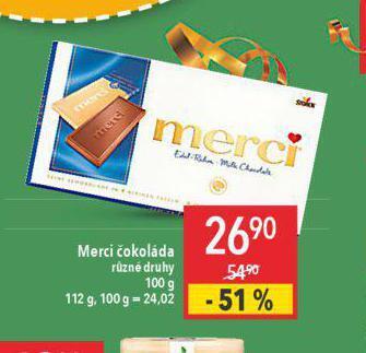 Globus Merci čokoláda nabídka