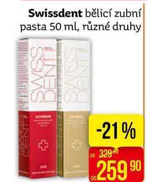Teta Swissdent bělicí zubní pasta 50 ml, různé druhy nabídka