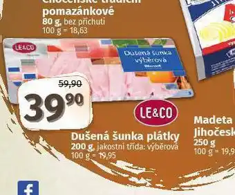 Coop Dušená šunka plátky nabídka