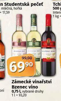 Coop Zámecké vinařství bzenec víno nabídka