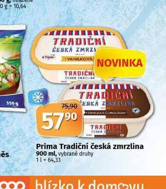 Coop Prima tradiční česká zmrzlina nabídka