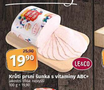 Coop Krůtí prsní šunka s vitaminy abc+ nabídka