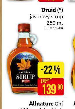 Teta Druid javorový sirup nabídka
