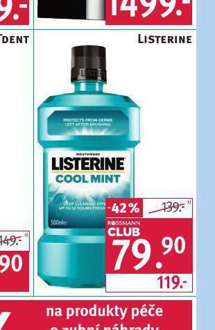 Rossmann Listerine ústní voda nabídka