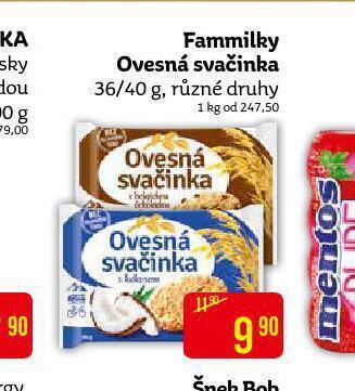 Teta Fammilky ovesná svačinka nabídka