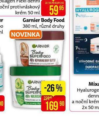 Teta Garnier body food nabídka
