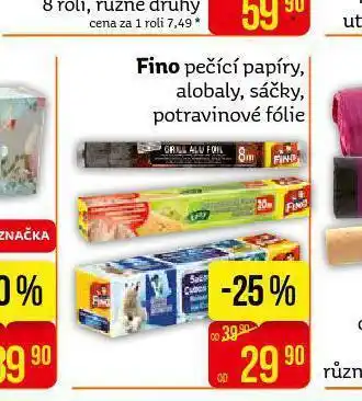 Fino pečící papír, alobal, sáčky, potravinové fólie