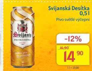 Kubík potraviny Svijany svijanská desítka pivo světlé výčepní plech 0,5l nabídka