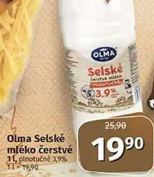 Coop Olma selské mléko čerstvé plnotučné 3,9% 1l nabídka