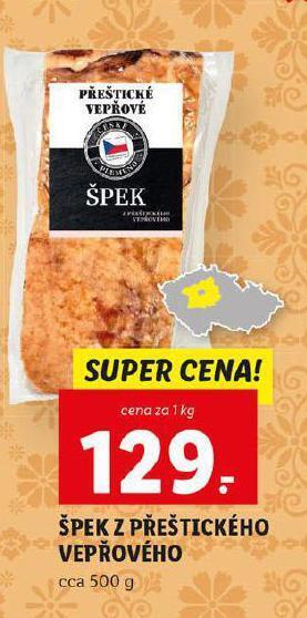 Lidl Špek z přeštického vepřového nabídka