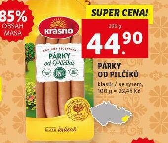Lidl Párky od pilčíků nabídka