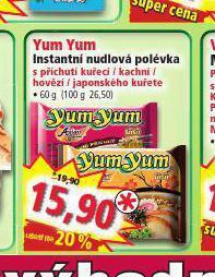 Norma Yum yum instantní nudlová polévka nabídka