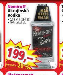Norma Nemiroff ukrajinská vodka nabídka