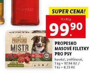 Lidl Propesko masové filetky pro psy nabídka