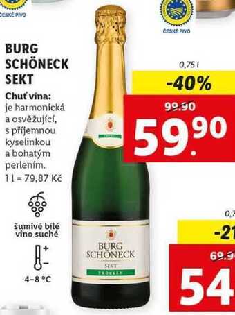 Lidl Burg schöneck sekt, 0,75 l nabídka