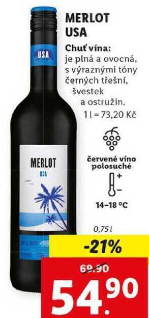 Lidl Merlot usa, 0,75 l nabídka