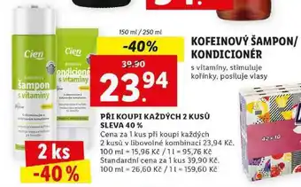 Lidl Kofeinový šampon, 250 ml nabídka
