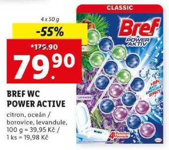Lidl Bref wc power active, 4x 50 g nabídka