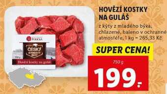 Lidl Hovězí kostky na guláš, 750 g nabídka