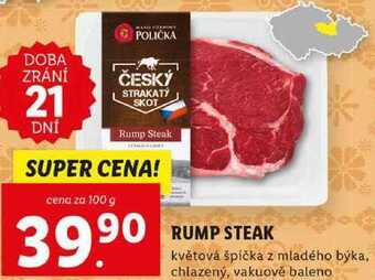 Lidl Rump steak, cena za 100 g nabídka