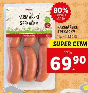 Lidl Farmářské špekáčky, 600 g nabídka
