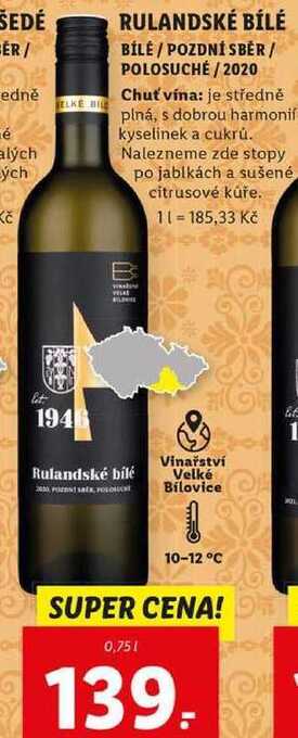 Lidl Rulandské bílé, 0,75 l nabídka