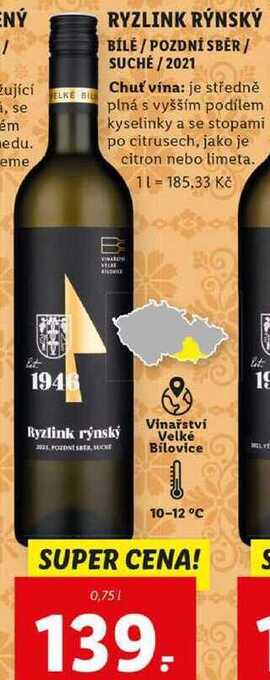 Lidl Ryzlink rýnský, 0,75 l nabídka