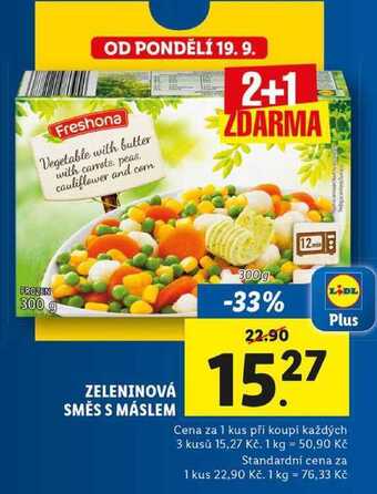 Lidl Zeleninová směs s máslem, 300 g nabídka