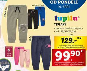 Lidl Tepláky nabídka