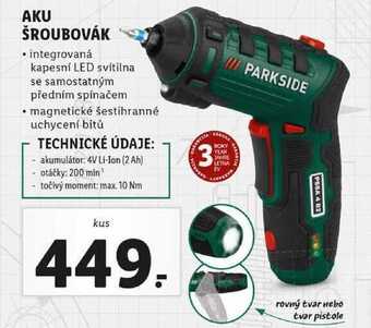Lidl Aku šroubovák nabídka