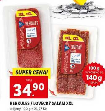 Lidl Herkules / lovecký salám xxl, 150 g nabídka