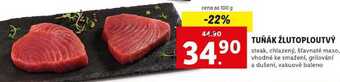Lidl Tuňák žlutoploutvý, cena za 100 g nabídka