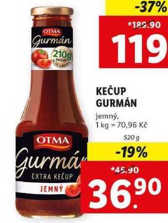 Lidl Kečup gurmán, 520 g nabídka
