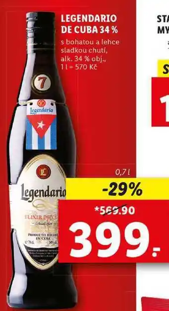 Lidl Legendario de cuba 34 %, 0,7 l nabídka