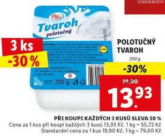 Lidl Polotučný tvaroh, 250 g nabídka