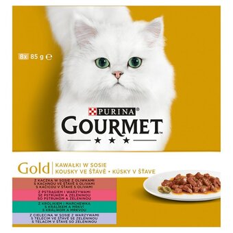 Rohlik.cz Gourmet gold multipack konzervy s kousky ve šťávě se zeleninou 8×85 g pro kočky nabídka