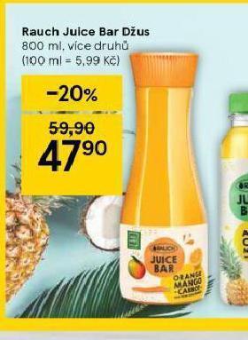 Tesco Rauch juice bar džus nabídka